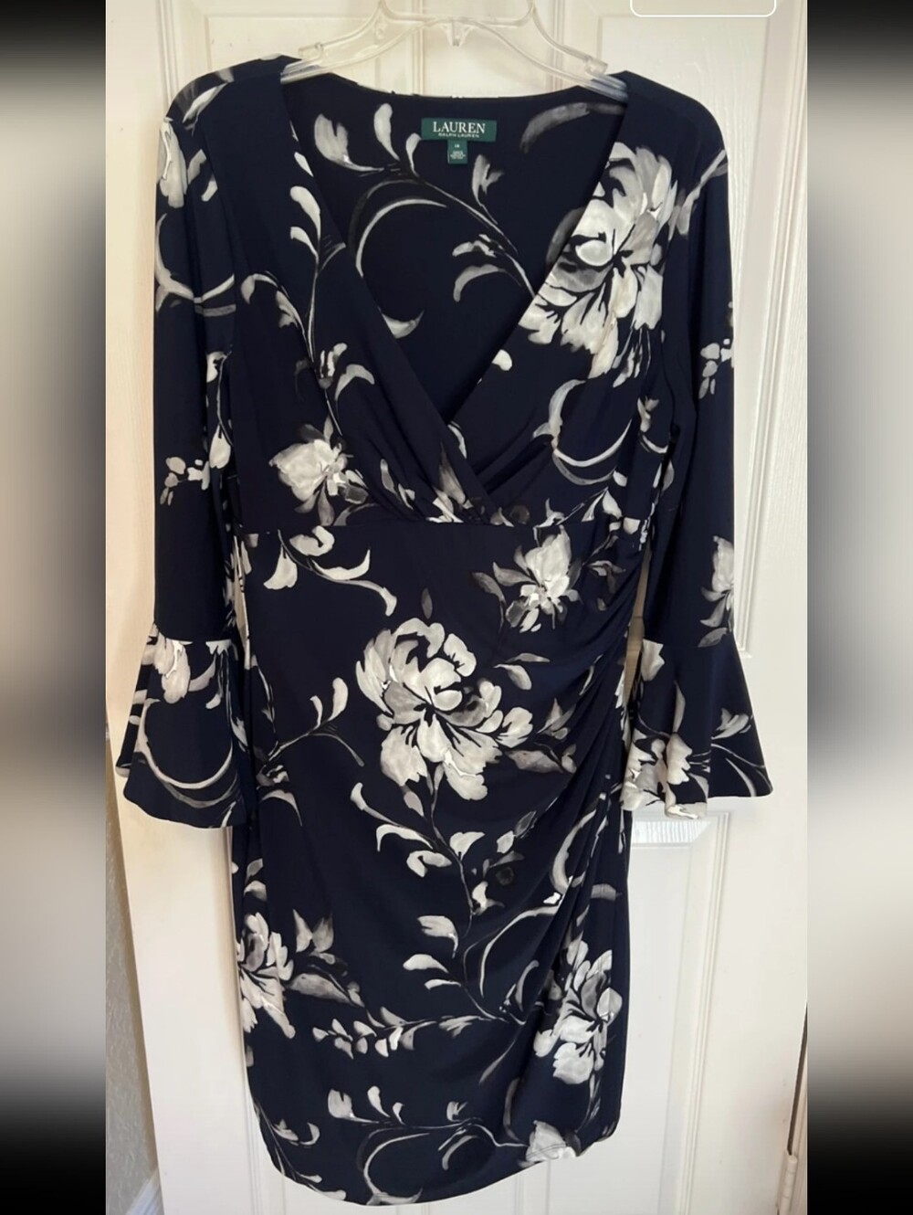 Ralph Lauren Navy Floral Long Sleeve Dress